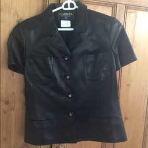 Authentic Chanel leather jacket Sz 40